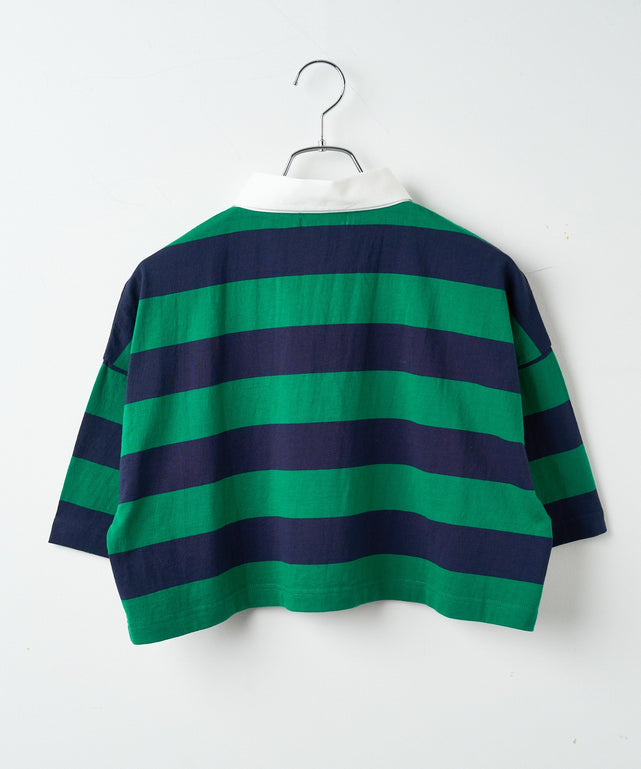 ワンポイント刺繍ラガーシャツ