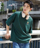 ヒゲサガラ刺繍Tシャツ/Dグリーン モデル：180cm L着用