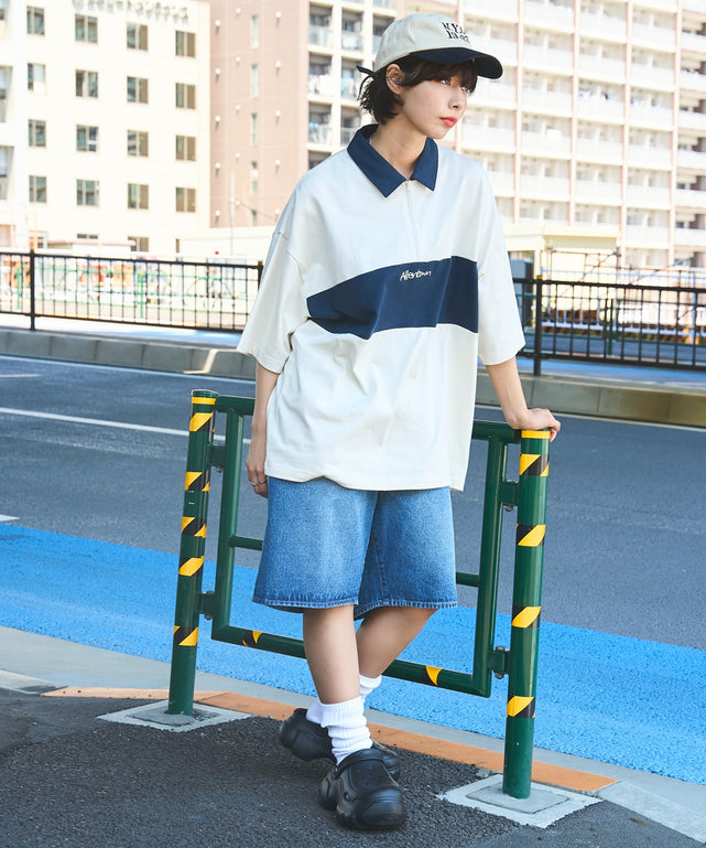 デニム中濃加工色 モデル：160cm L着用