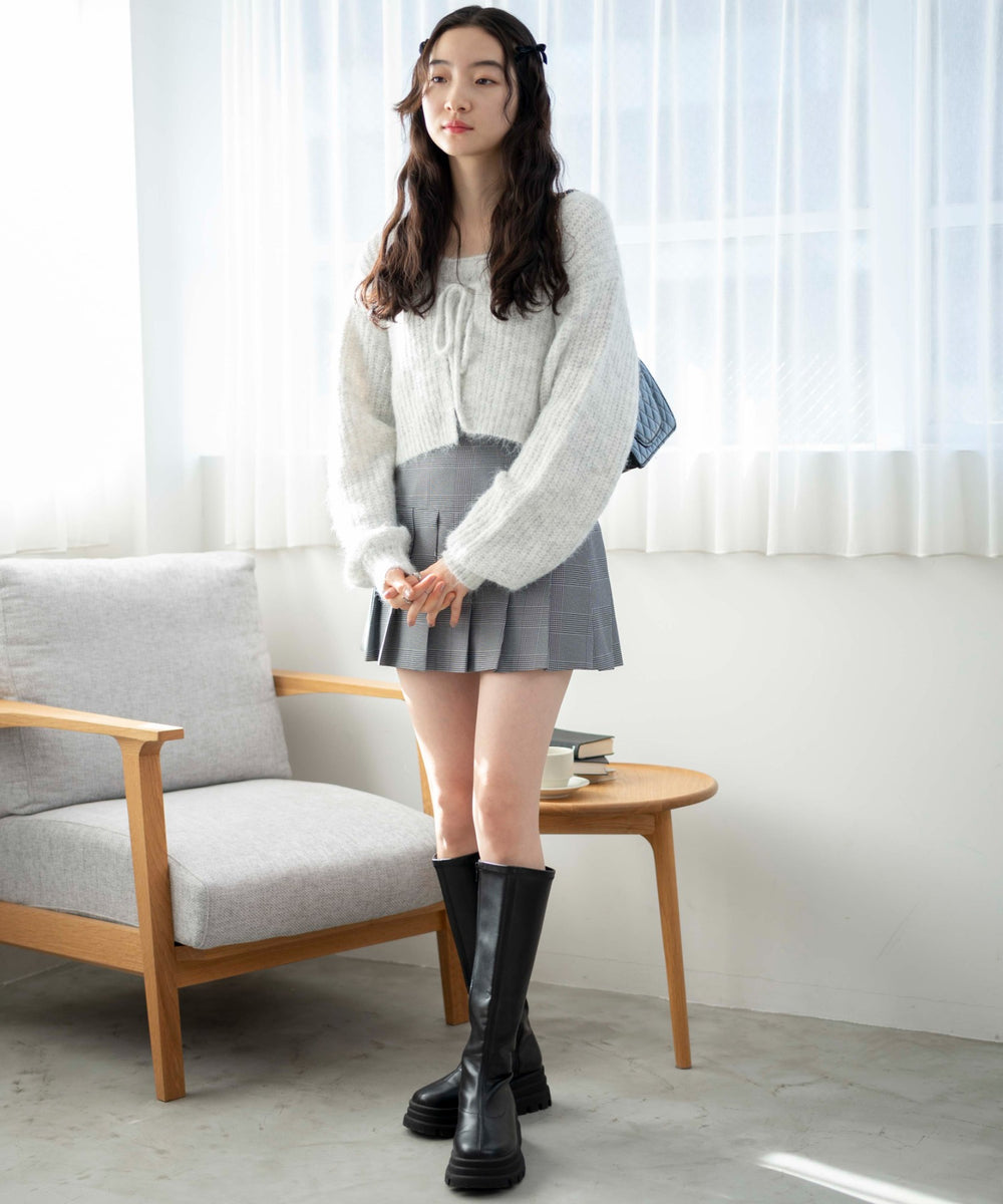 グレー系チェック　モデル:163cm M着用