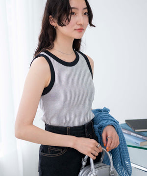 ホワイト系ボーダー　モデル:163cm F着用