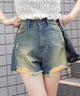 ダメージデニムショートパンツ/デニム　モデル:155cm M着用