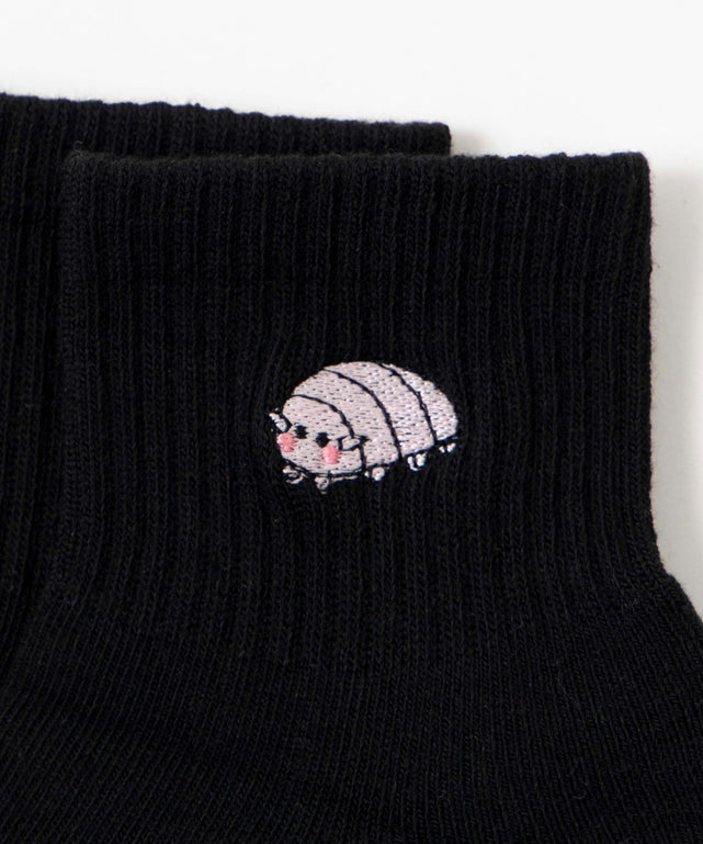 アニマル刺繍アンクル底パイルソックス(23-25cm)