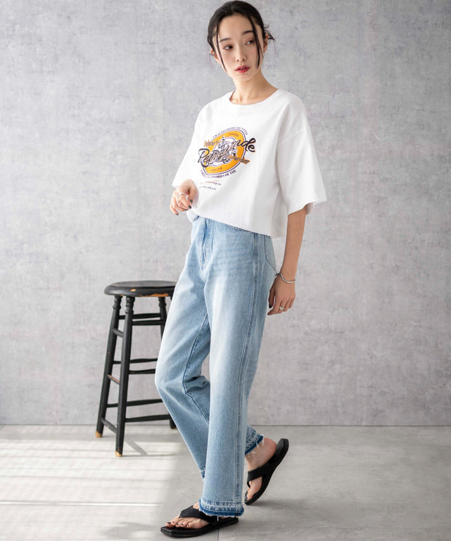 デニム淡色　モデル:161cm M着用