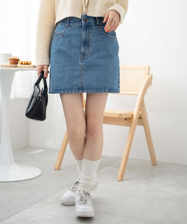 デニム中濃色　モデル:163cm M着用