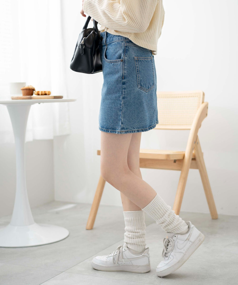デニム中濃色　モデル:163cm M着用