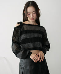 モヘアタッチ2WAYワンショルニット