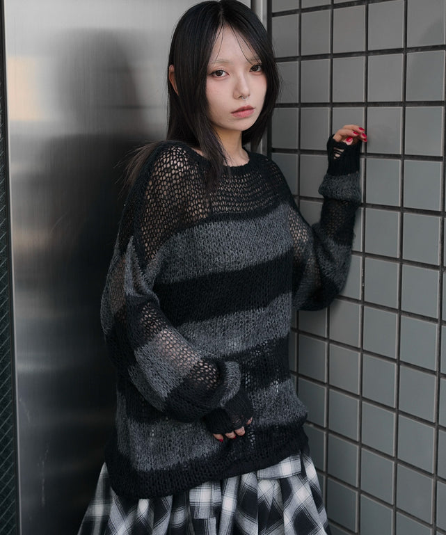 グレーボーダー　モデル：159cm F着用