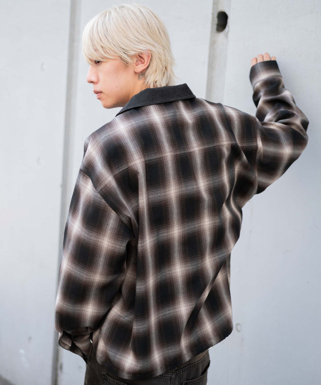 ブラウンチェック1 モデル：175cm L着用