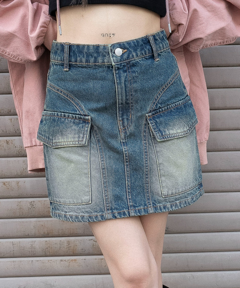 デニム中濃加工　モデル：159cm F着用