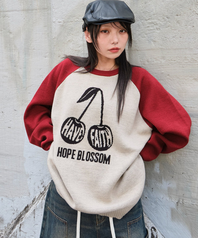 ジャガードグラフィックプルオーバー/柄2 モデル：159cm L着用