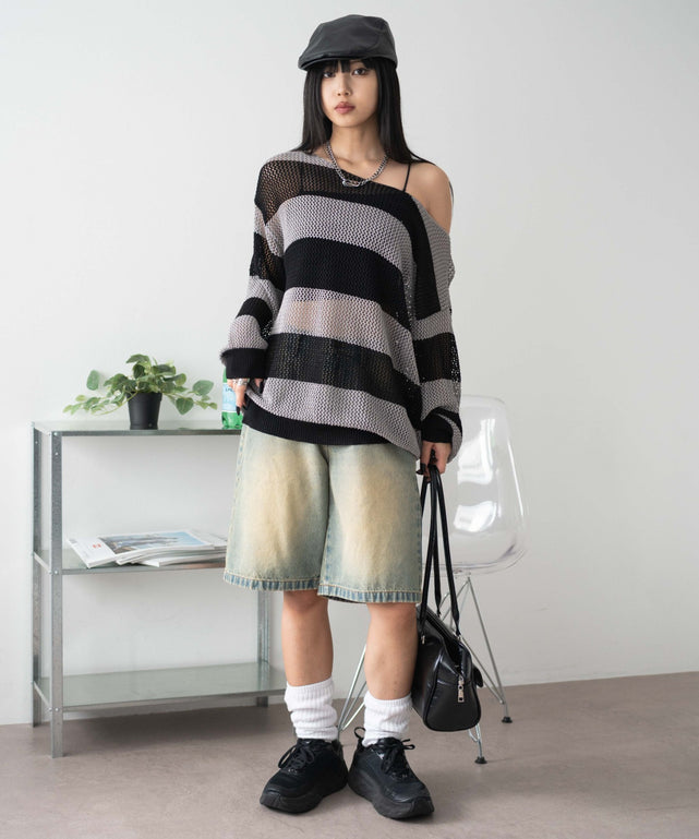 グレーボーダー モデル：160cm F着用