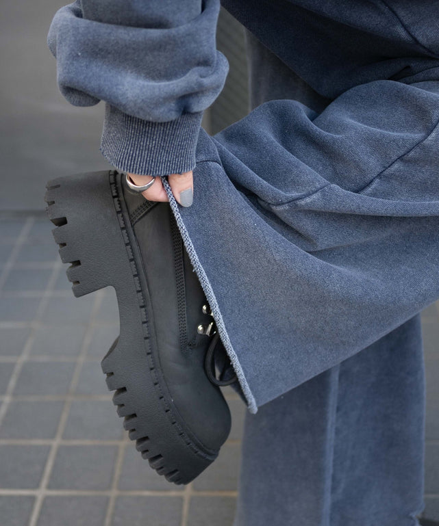 ダメージスウェットワイドパンツ