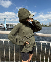 ハーフジップアノラックパーカー
