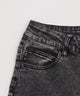 カットアウトリボンストレッチデニムフレアパンツ