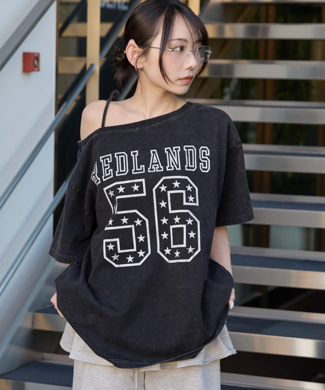 ２WAYグラフィックワンショルBIGT/柄1 モデル：159cm F着用