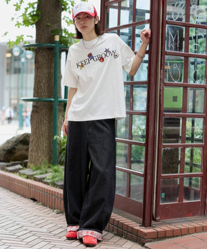 接触冷感モチーフ刺繍グラフィックT（SS）