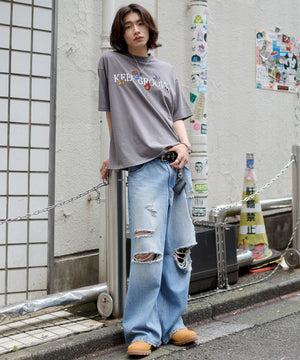 接触冷感モチーフ刺繍グラフィックT（SS）