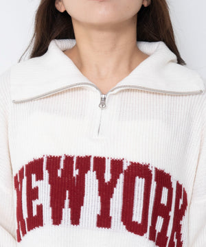 NEWYORKハーフジップニット
