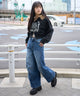 デニム中濃加工 モデル：160cm S着用