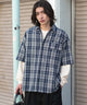 ブルーチェック1 モデル：182cm L着用