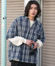 ブルーチェック1 モデル：182cm L着用