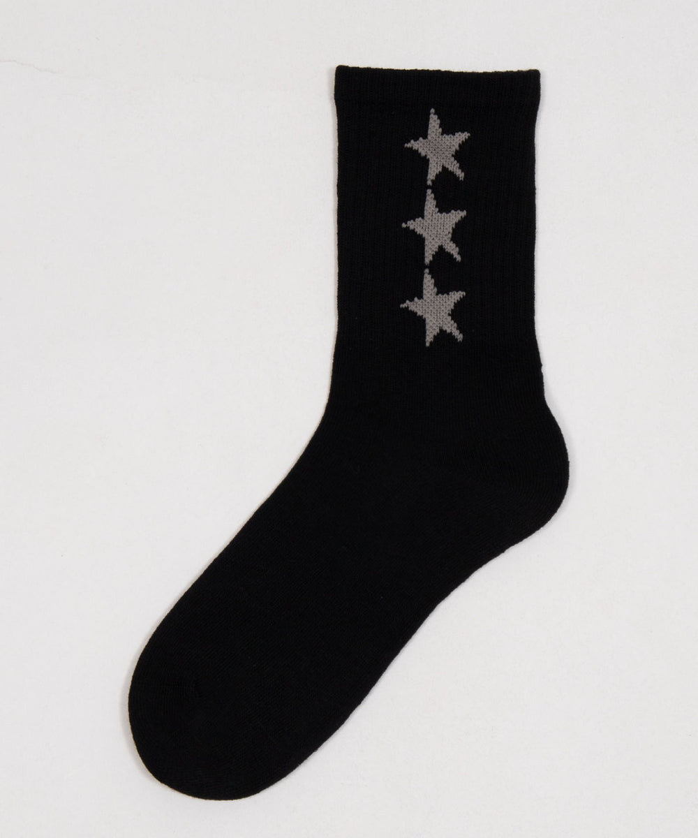 3連スターデザインソックス(23-25cm)