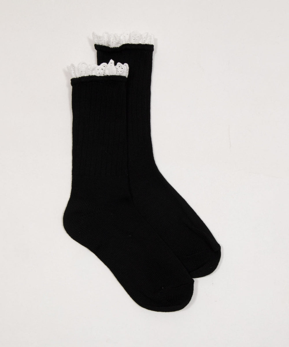 レース無地ソックス(23-25cm)