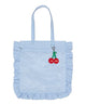 チェリーフリルうちわトート/サックス