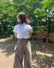 タックワイドフレアパンツ