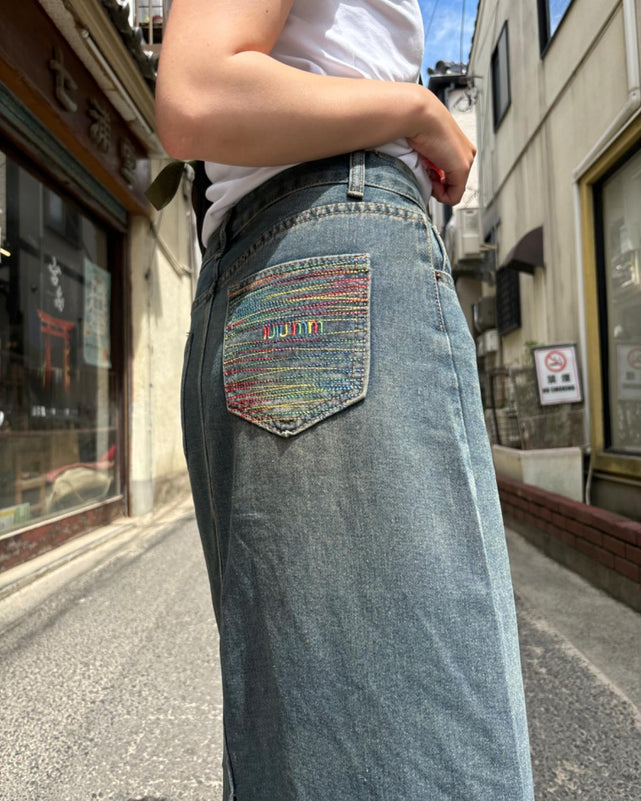 バックスリットデニムスカート