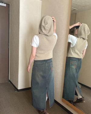 バックスリットデニムスカート