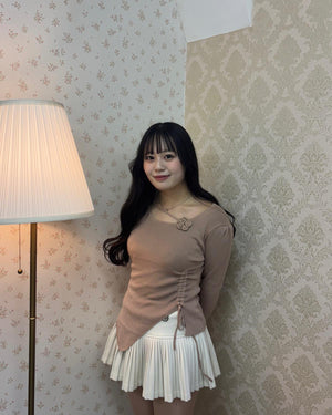 切り替えプリーツミニスカート