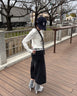 ワイドハーフデニムパンツ