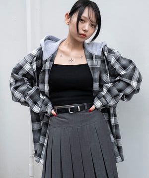 ブラックチェック　モデル：159cm L着用