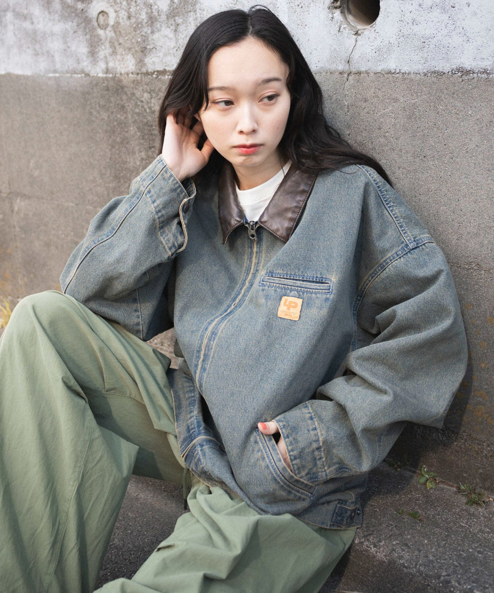 デニム淡加工　モデル:161cm L着用