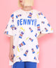 フード総柄Tシャツ/model：H165 着用サイズ：4