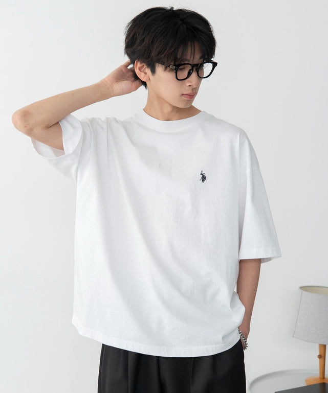 U.S. POLO ASSN.|別注ヘビーウエイトBIGT/ホワイト モデル:180cm Lサイズ着用