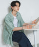 メッシュBIGシャツ/グリーンその他 モデル：177cm L着用
