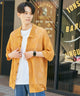 メッシュニットBIGシャツ/マスタード モデル：177cm L着用