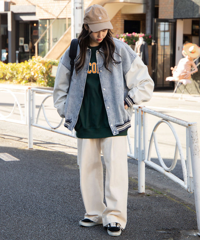 デニム淡加工色 モデル : 161cm L着用