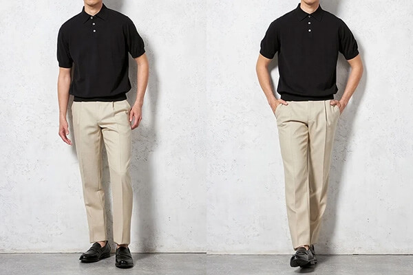 上品なニットポロを使った夏のビジカジコーデ