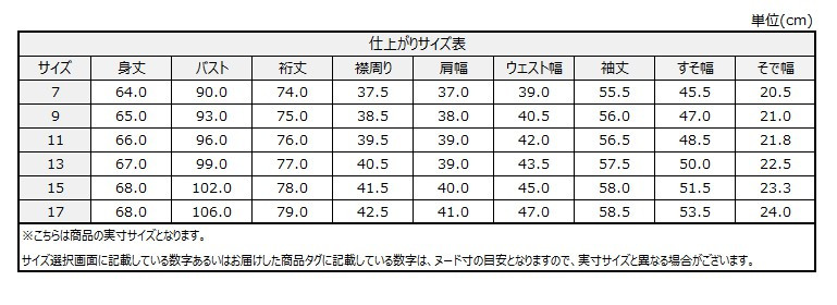 サイズチャート