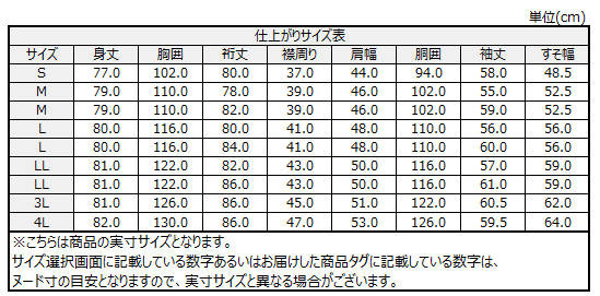 サイズチャート