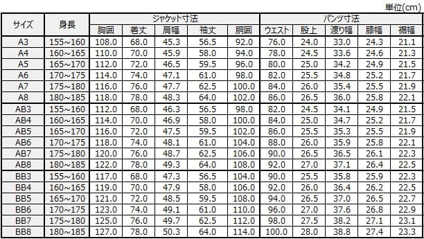 サイズチャート
