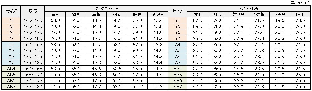 サイズチャート