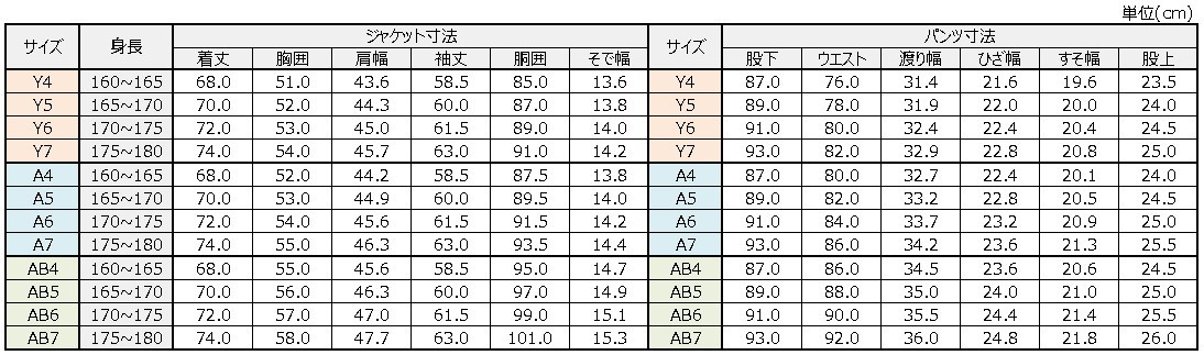 サイズチャート