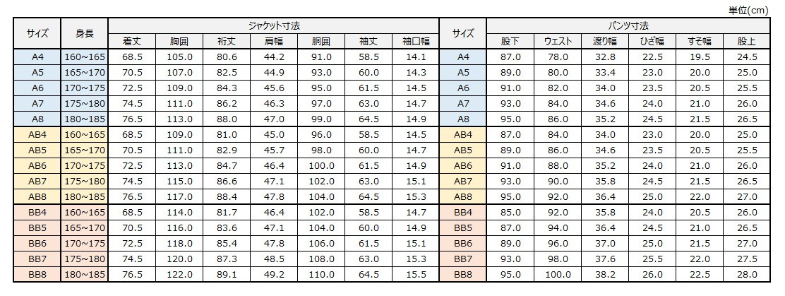 サイズチャート