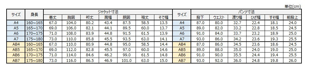 サイズチャート