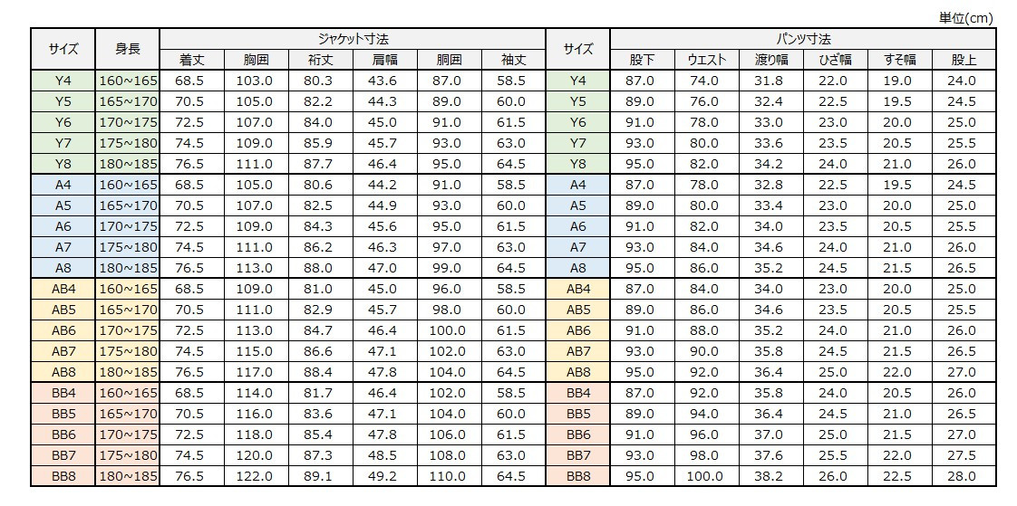 サイズチャート